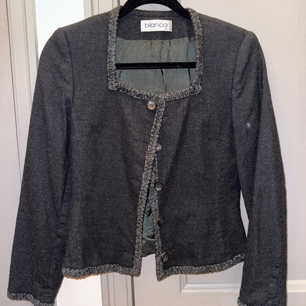 Structured Gray Wool Jacket